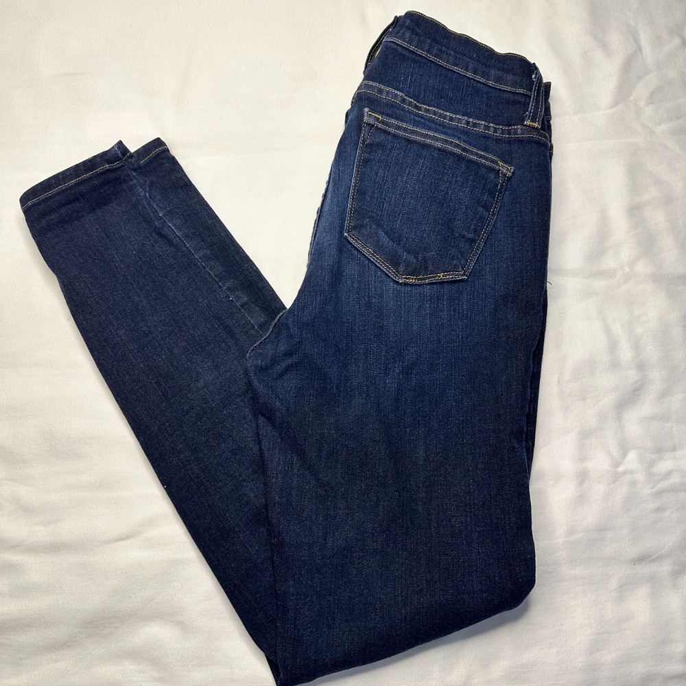 Judy Blue Womens 7/28 Dark Wash Mid Rise Stretch Skinny Jeans Denim 8393